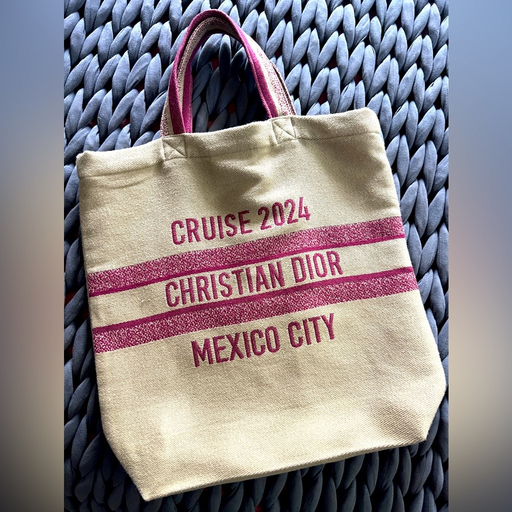 Christian Dior jacquard woven tote